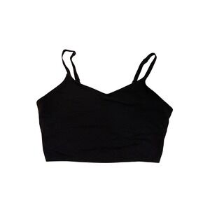 Athleta Black Seamless Crop Tank Top Bra Size 2X Athleisure Sporty Workout